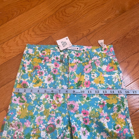 Zara High-Waisted Retro Floral Kick Flare Linen Pants Disco Cottagecore Sz 4